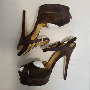 BEBE espresso leather stiletto
